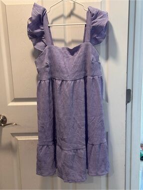 SHEIN Lavender Ruffle Strap Backless Sundress